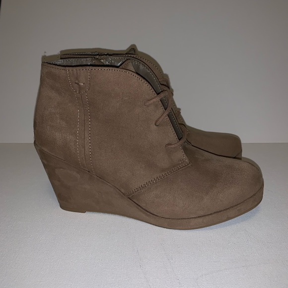 Brown Hidden Wedge Heel Bootie - Picture 2 of 5